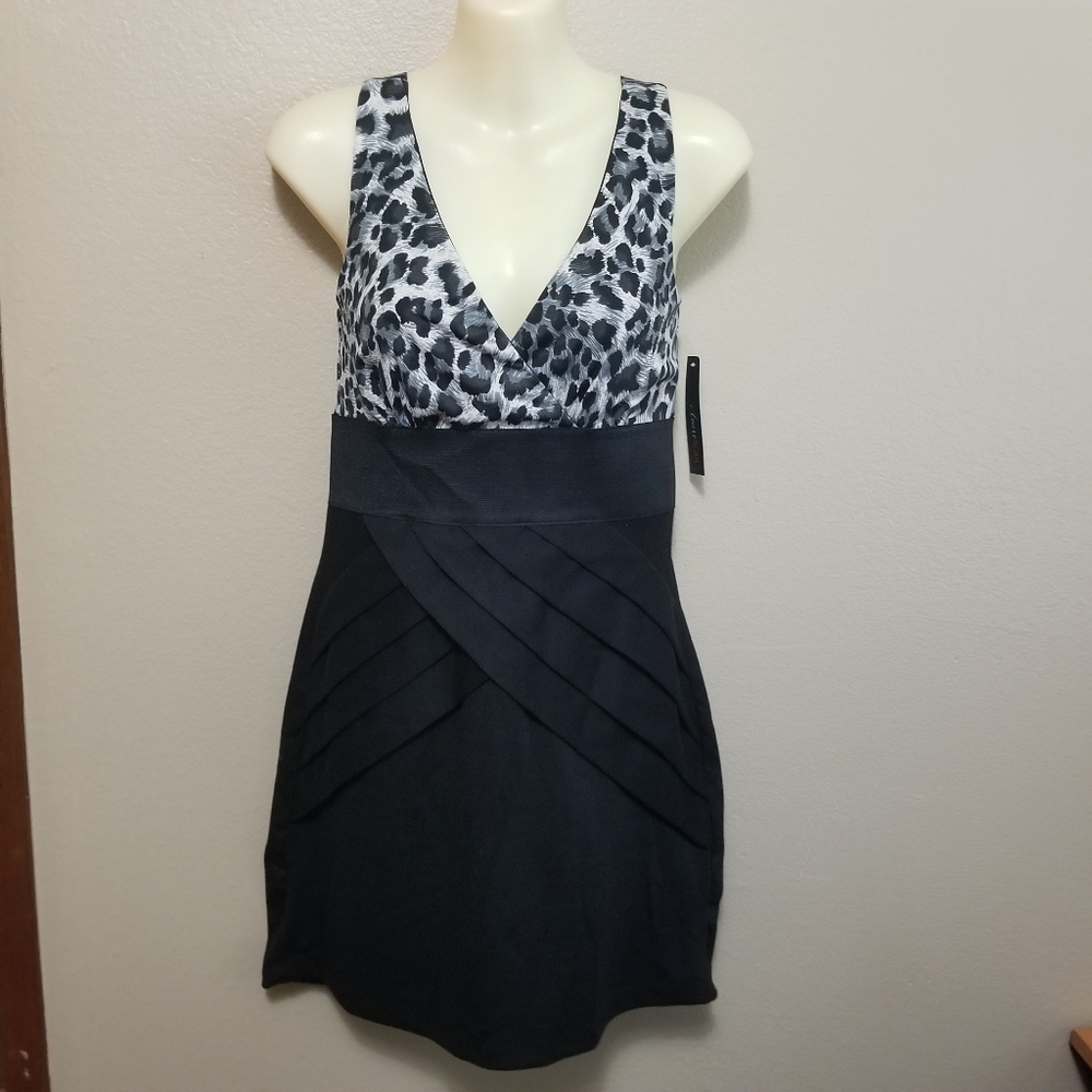 Leopard Print Vneck Dress